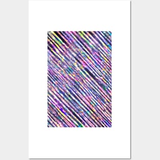 Shiny Glitter & Sparkle Glamour Stripes Posters and Art